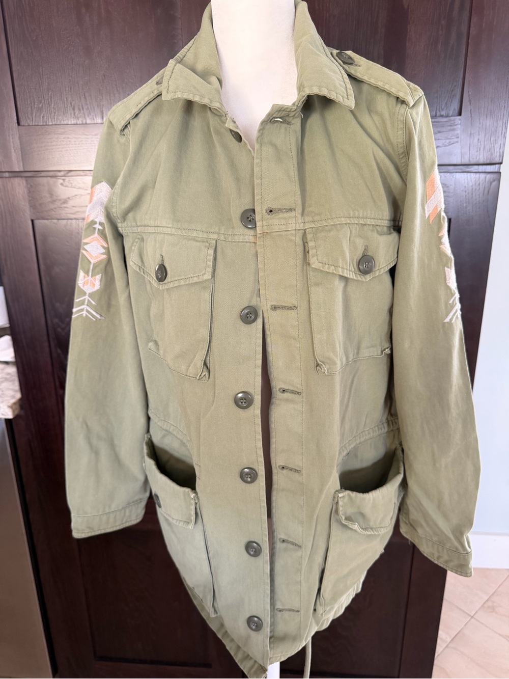 Pistola Southwestern Embroidered Military Utility Field Jacket Medium, aztec